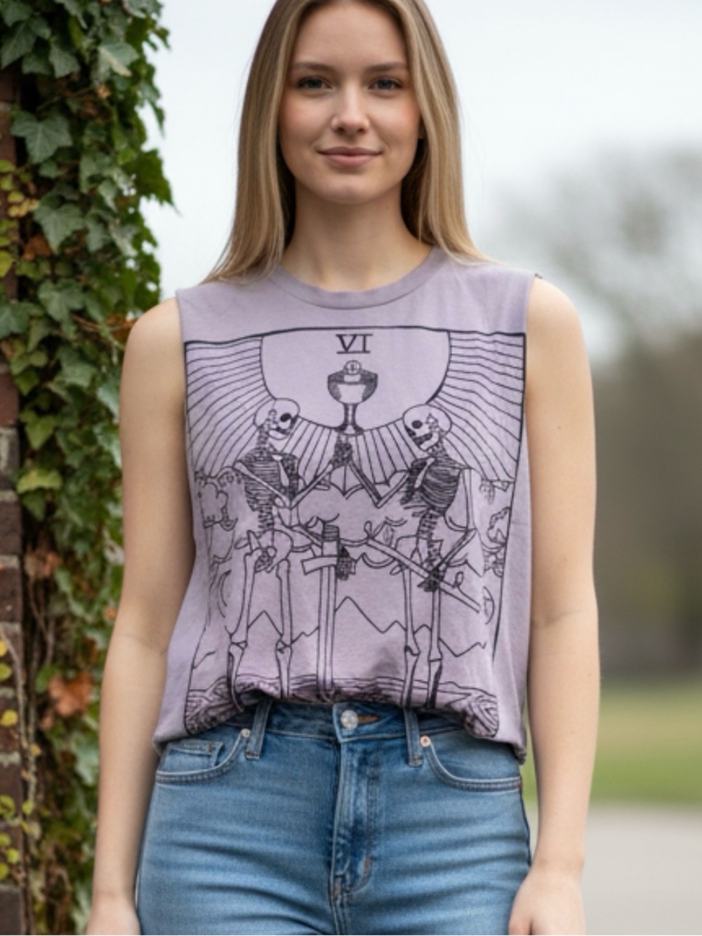 Sleeveless Lavender Tarot Card Tank Top